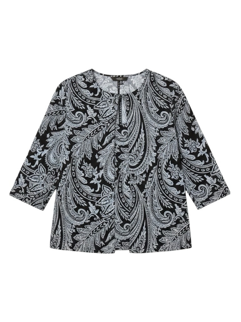 Alex Evenings Printed Twinset Scoop Neck Tank Black Hydrangea Blue Sparkle LP